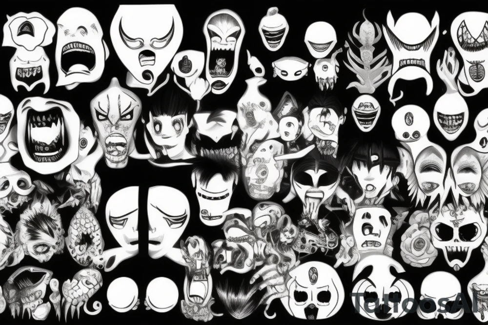 Monster head manga tattoo idea