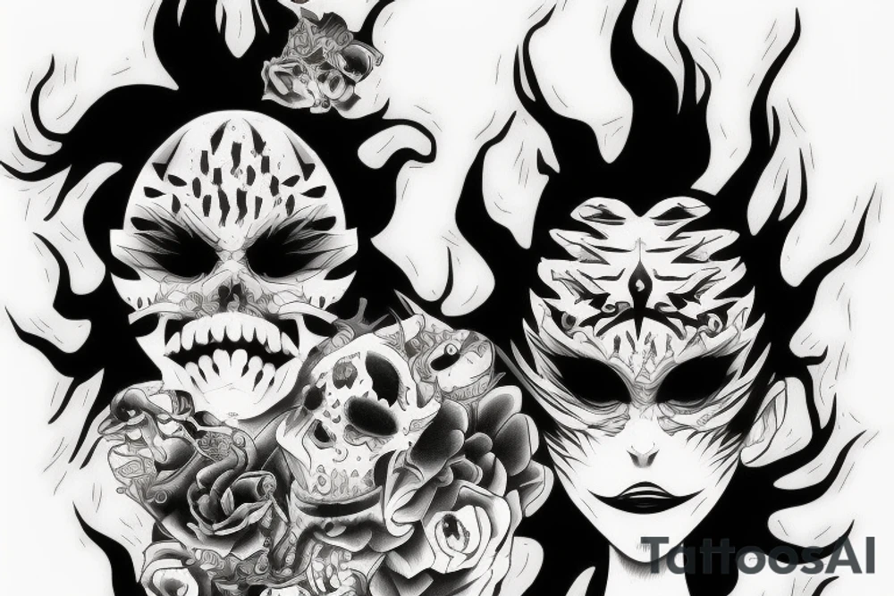 Monster head manga tattoo idea