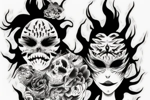Monster head manga tattoo idea