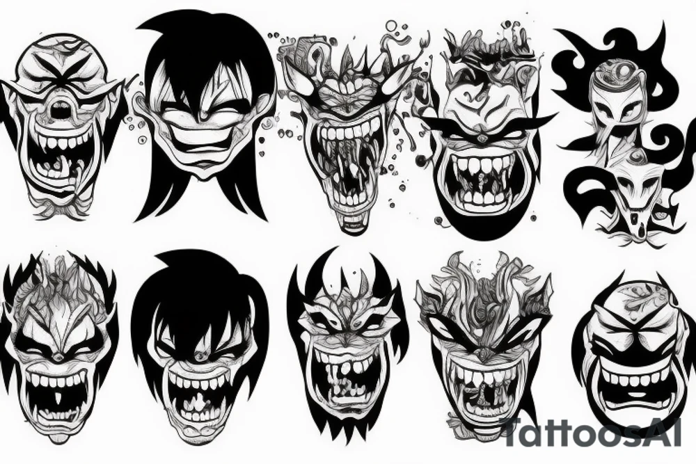 Monster head manga tattoo idea