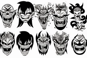 Monster head manga tattoo idea