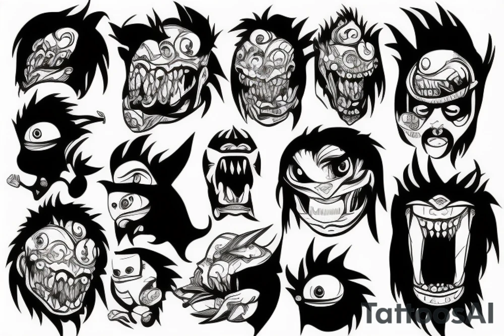 Monster head manga tattoo idea