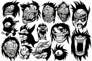 Monster head manga tattoo idea