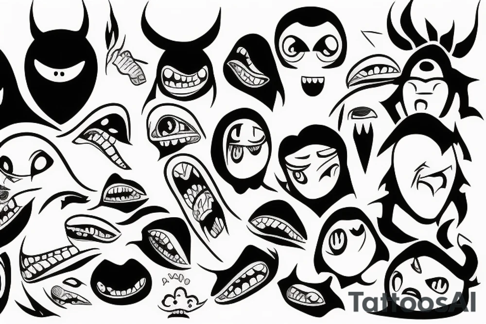 Monster head manga tattoo idea