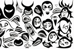 Monster head manga tattoo idea