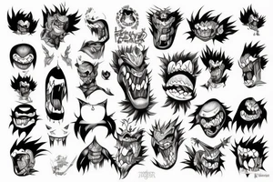 Monster head manga tattoo idea