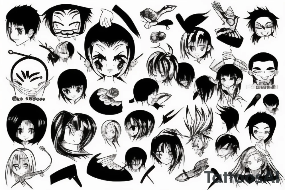 head manga tattoo idea
