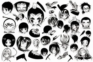 head manga tattoo idea