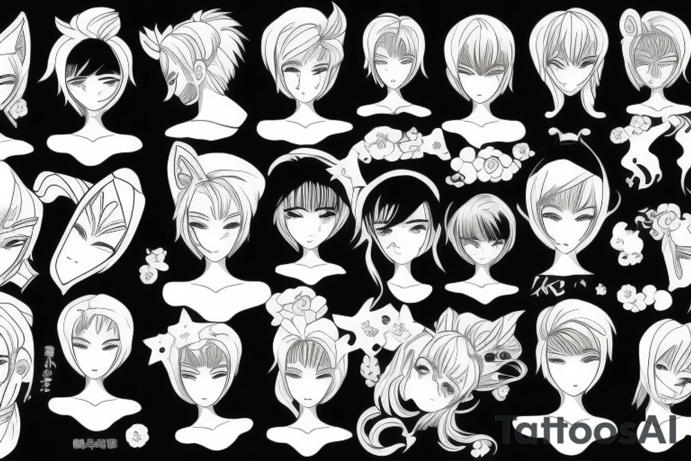 head manga tattoo idea