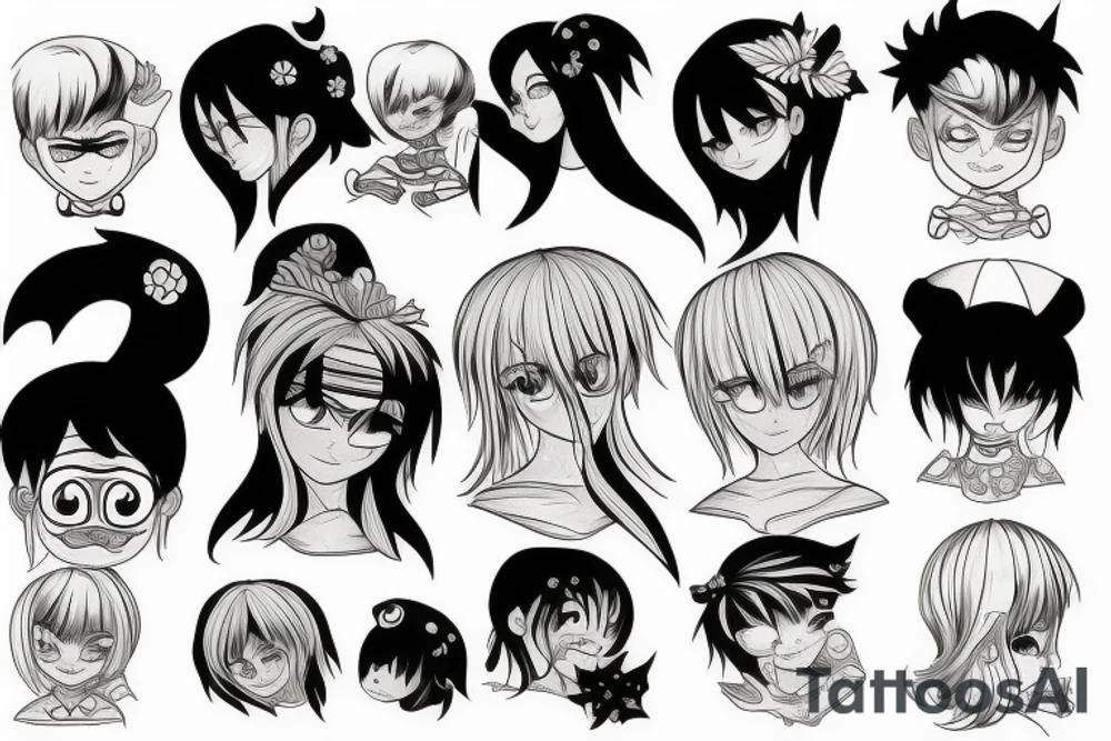 head manga tattoo idea