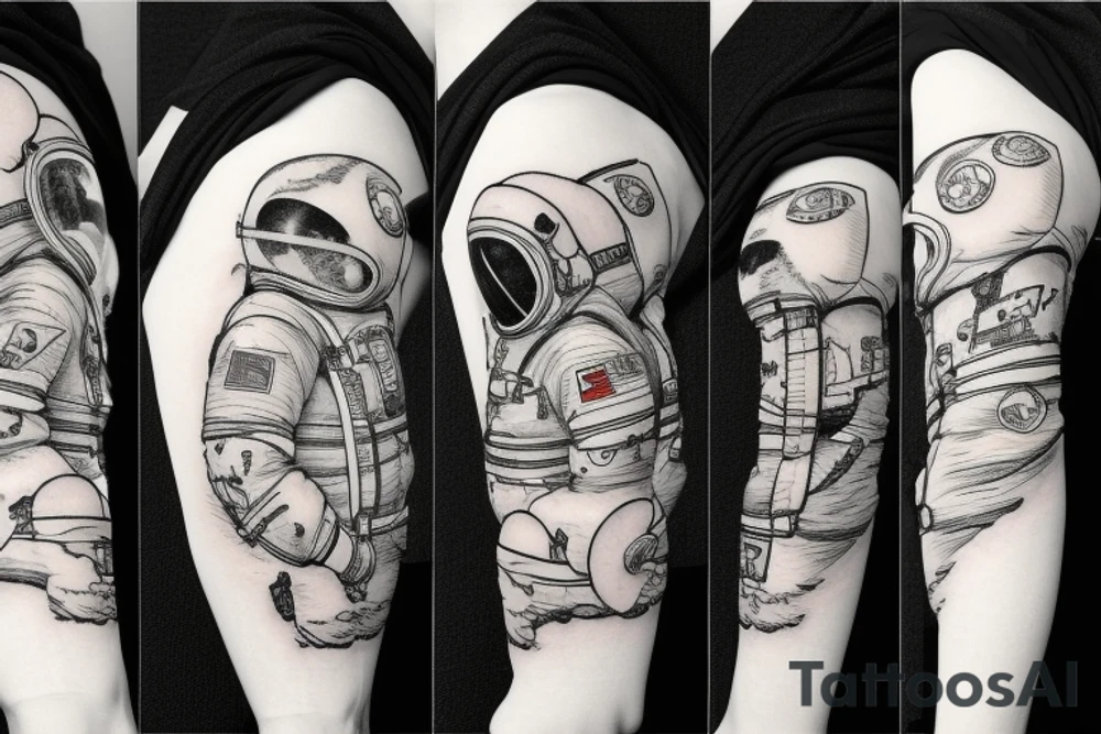 Lonely astronaut floating in space gazing at the earth tattoo idea Lonely astronaut floating in space gazing at the earth tattoo idea
