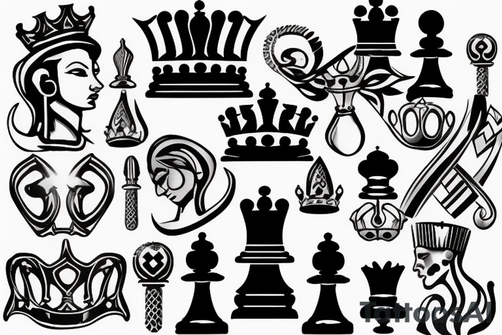 Queen chess piece tattoo idea