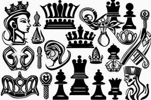 Queen chess piece tattoo idea