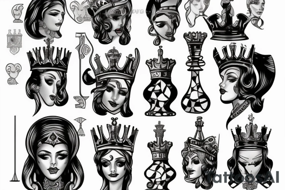 Queen chess piece tattoo idea