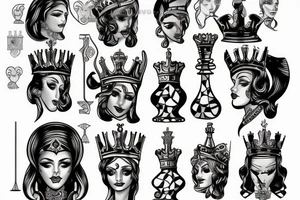 Queen chess piece tattoo idea