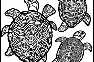 Two turtles swimming together tattoo idea