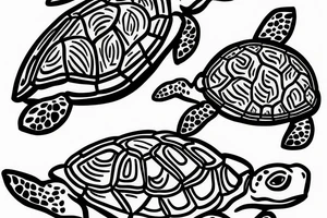 Two turtles swimming together tattoo idea