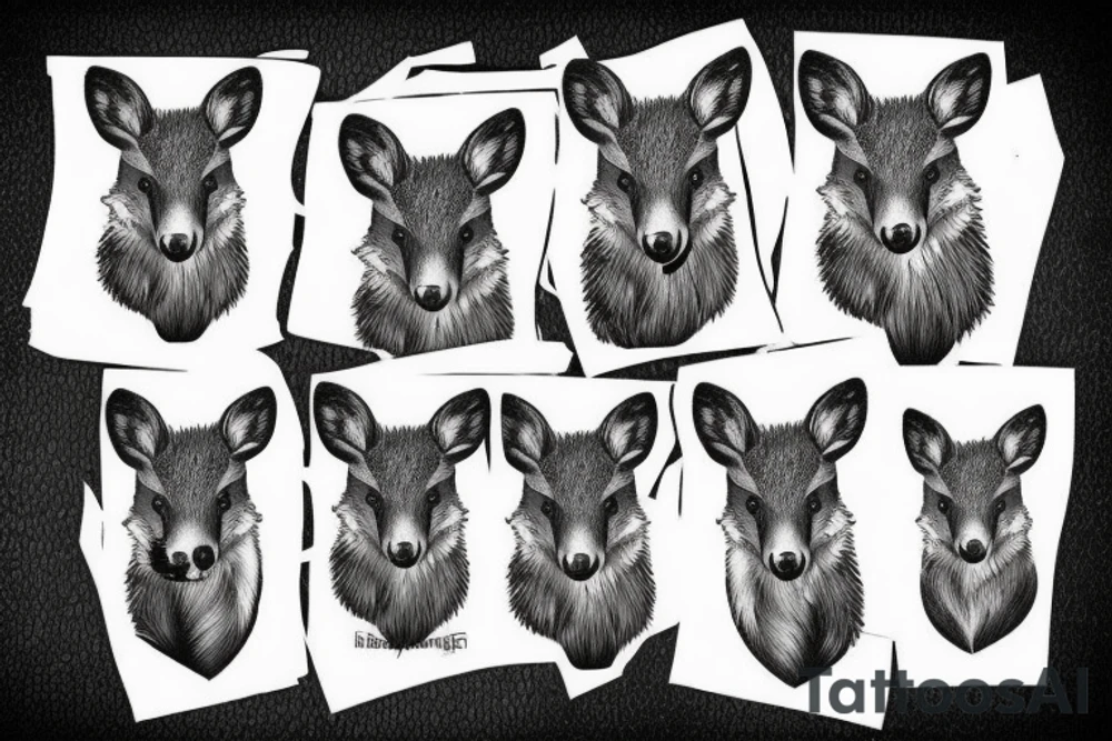 fox badger deer tattoo idea