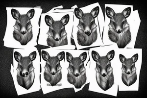 fox badger deer tattoo idea