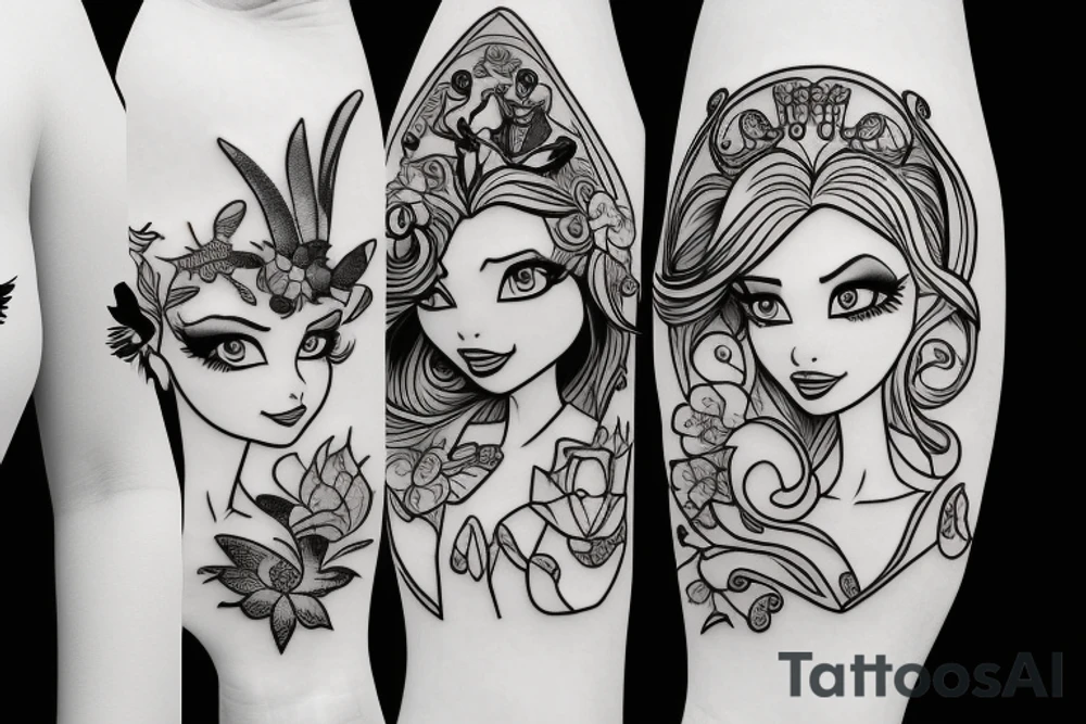 disney princess animal tattoo idea