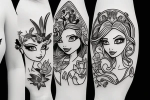 disney princess animal tattoo idea