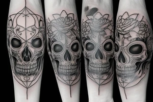 lantern skull candle tattoo idea