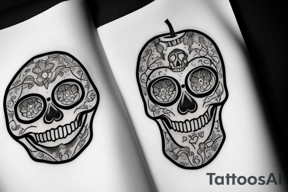 lantern skull candle tattoo idea