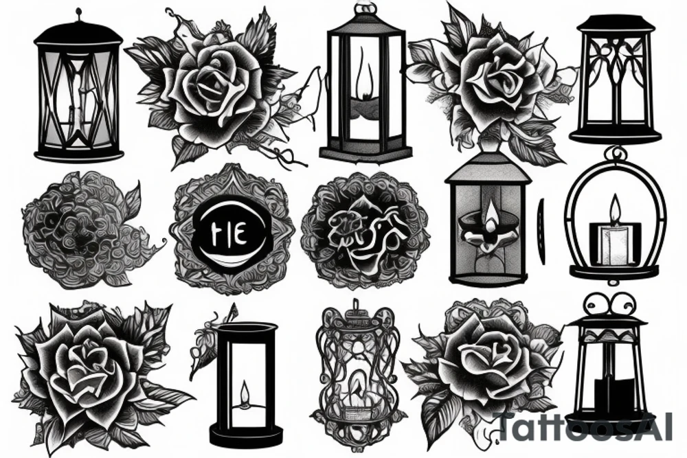 Lantern with a candle inside tattoo idea