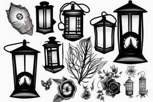 portable lantern tattoo idea