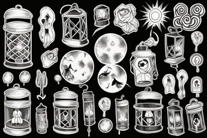 portable lantern tattoo idea