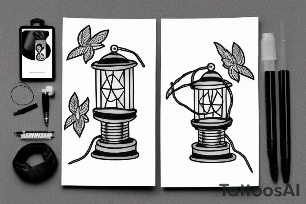 portable lantern tattoo idea
