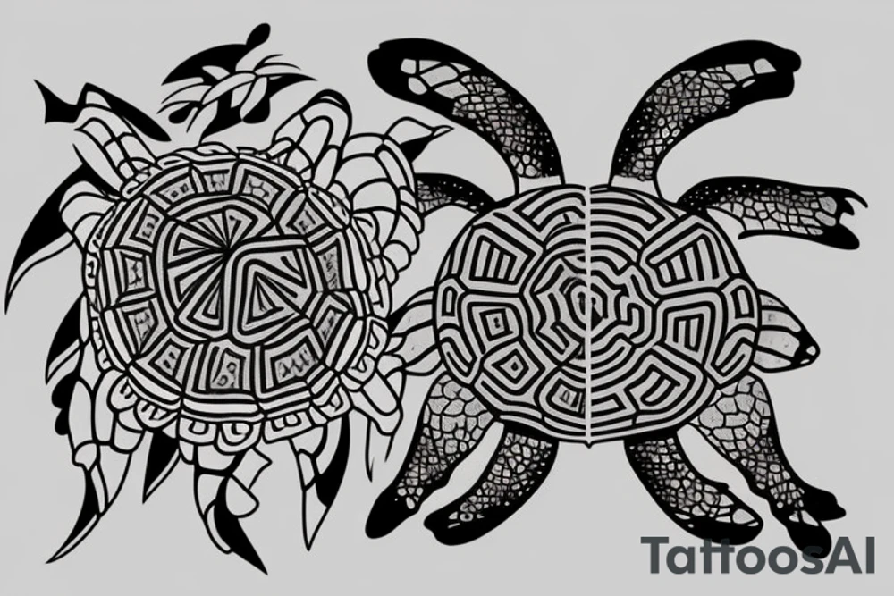 pair of turtles tattoo idea
