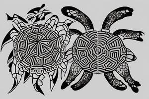 pair of turtles tattoo idea