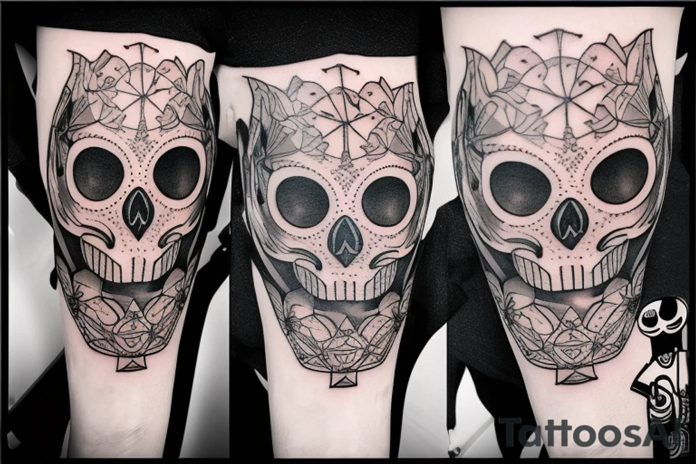 owl skull tattoo idea