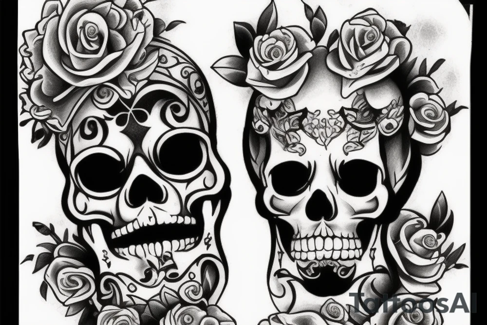 disney skull tattoo idea