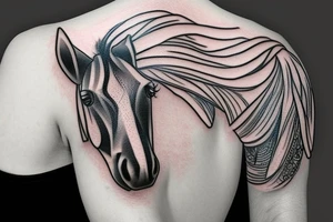 horse wearing a hat and a scarf tattoo idea