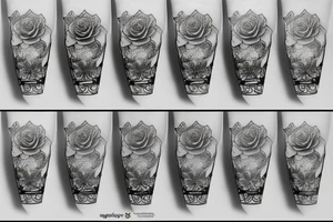 old style lantern with roses tattoo idea