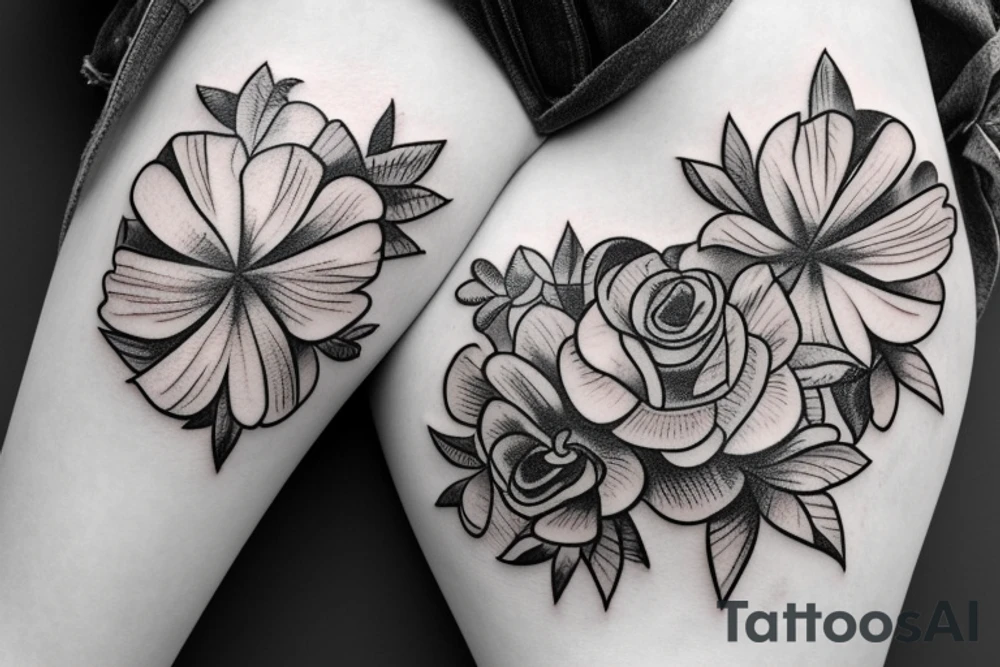 flowers growing out of a heart tattoo idea