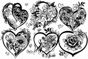 flowers growing out of a heart tattoo idea