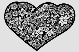 flowers growing out of a heart tattoo idea
