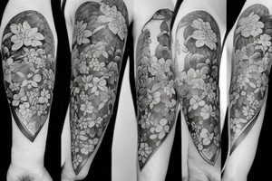 flowers growing out of a real heart tattoo idea