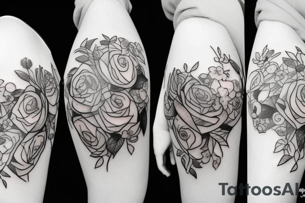 flowers growing out of a human heart tattoo idea