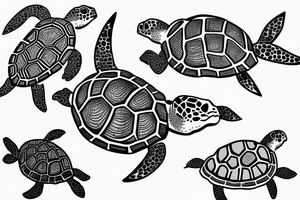 swimming turtles tattoo idea