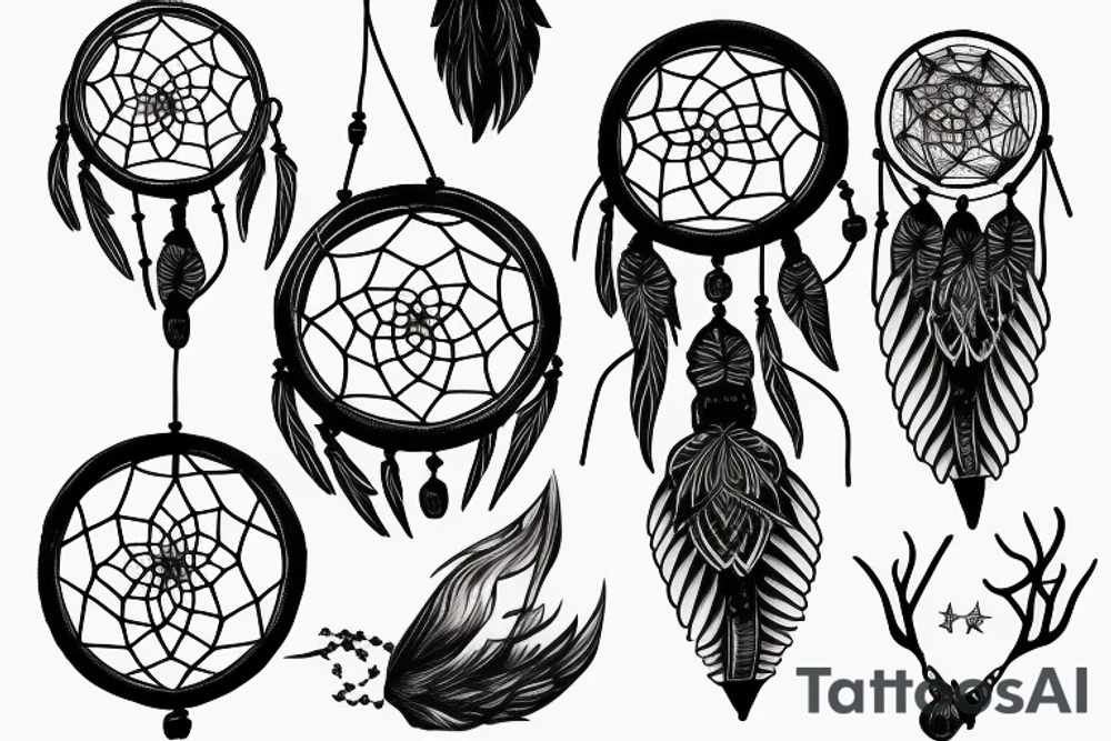 lantern woman dreamcatcher tattoo idea
