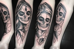 nature woman skull beautiful tattoo idea