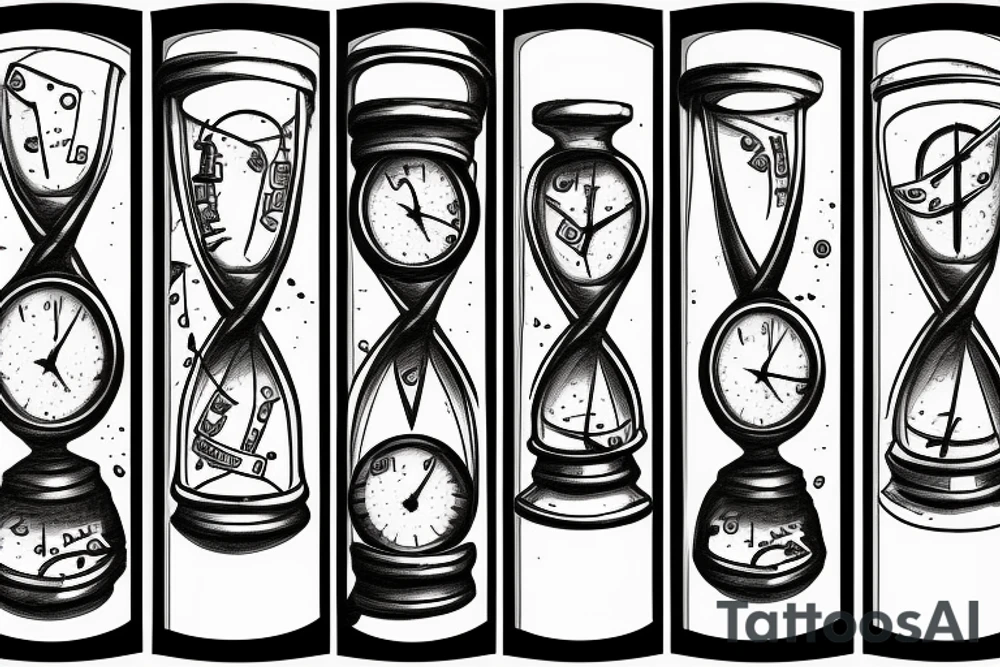 time running out, next to an hourglass tattoo idea