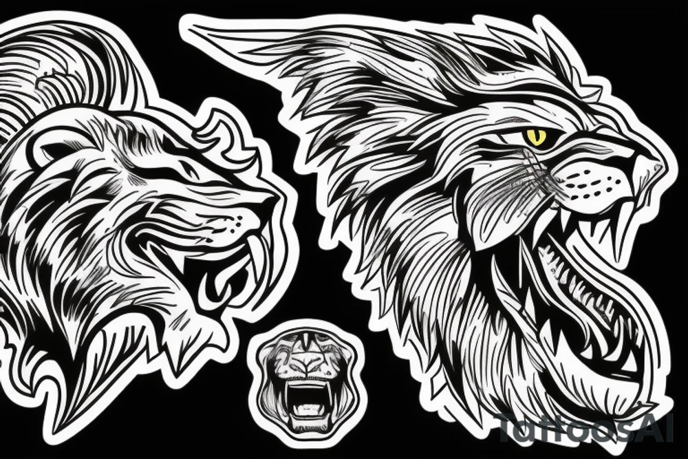 LION ROARING tattoo idea