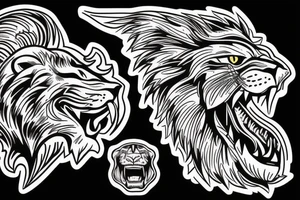 LION ROARING tattoo idea