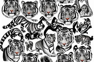 TIGER FULL BODY POSING tattoo idea