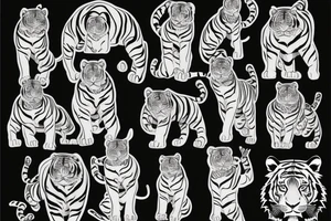 TIGER FULL BODY POSING tattoo idea